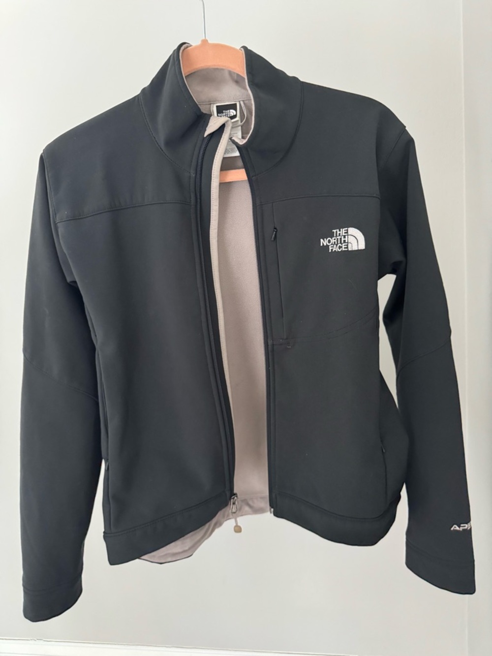 The North Face Black Jacket with Light Gray Fleece Lining